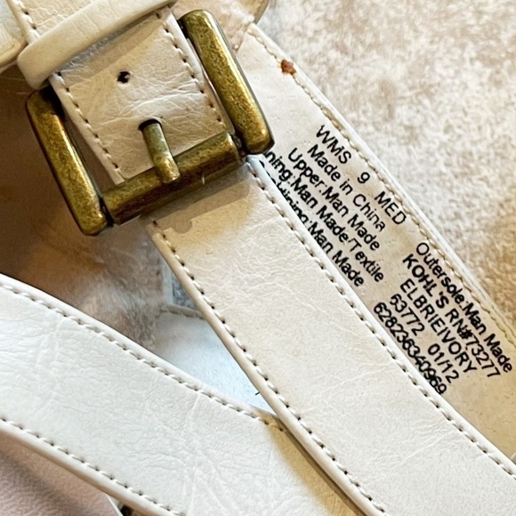 Elle Ivory Brie platform t strap wedge sandals size 9 - Picture 5 of 10